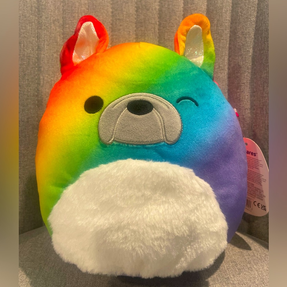 Squishmallows Original Rhett Rainbow Colored With Back Tail Stuffed Plush Toy